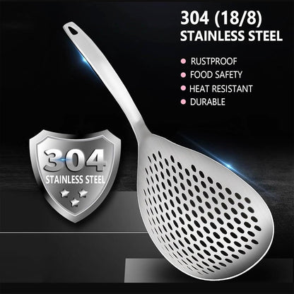 Skimmer Slotted Spoon, 2 Pack Stainless Steel Pasta Spider Strainer Skimmer Ladle Spoon for Frying and Cooking, Frying Strainer, Kitchen Cooking Colander