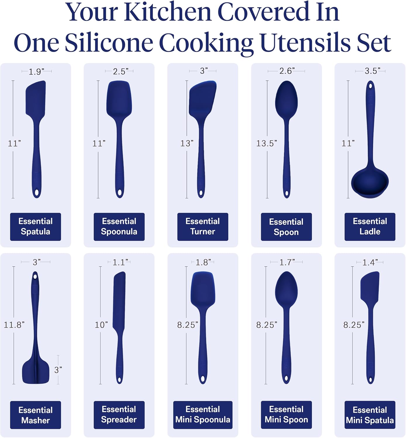 GIR 5-Piece Silicone Kitchen Utensils Set, Non-Toxic Cooking Utensils for Cooking and Baking, Heat Resistant, Food Grade, Dishwasher Safe Rubber Spatula, Ladle, Spoon - Party Confetti