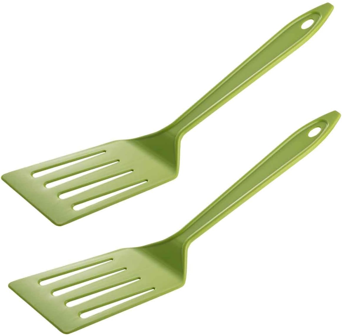 Hutzler 11-inch LOPOL Reinforced Nylon Slotted Spatula Turner, Set of 2 (Green)