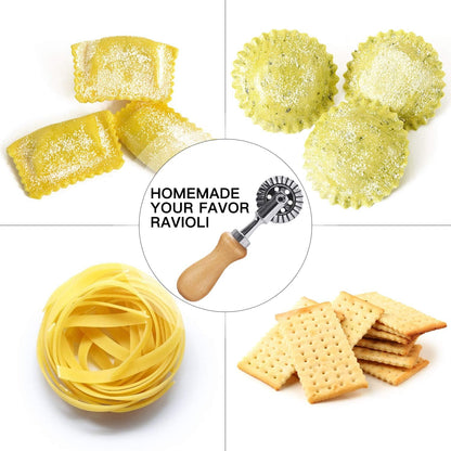 Pastry Wheel Cutter - Pasta Cutter Wheel - Ravioli Crimper Cutter Wheel for Home and Kitchen Use, 1.3inch