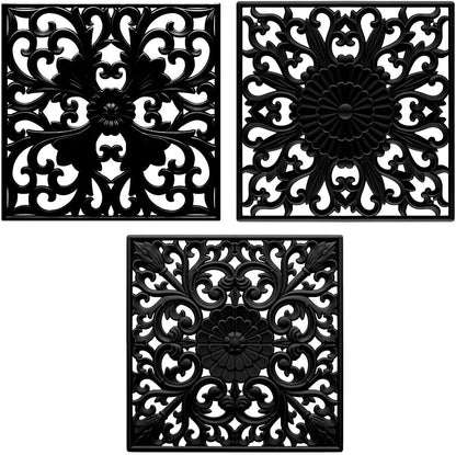 Silicone Trivets Mats-Trivets for Hot Dishes, Table, Countertop, Non-Slip Heat Resistant Modern Kitchen Teapot Trivet - Flexible Trivet Square, Hot Pads for Pots & Pans of 3 Blue