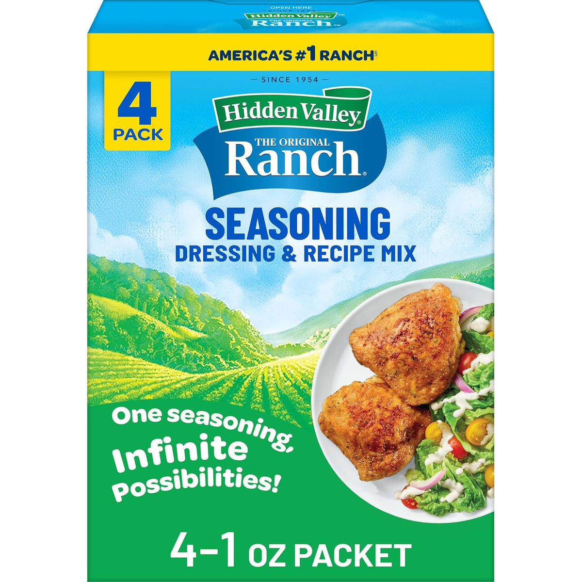 Original Ranch Seasoning, Dressing and Recipe Mix, 1 Ounce Each, 4 Count (Package May Vary)