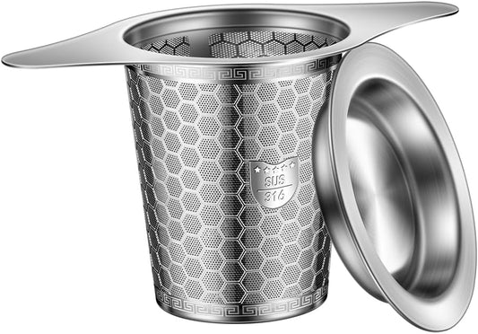 Tea Infuser for Loose Leaf Tea, 316 Stainless Steel Tea Infuser with Handles, Extra Fine Mesh Tea Strainers Filter Fine Tea Leaves, Fits Tea Pots, Mugs, 1 Pack