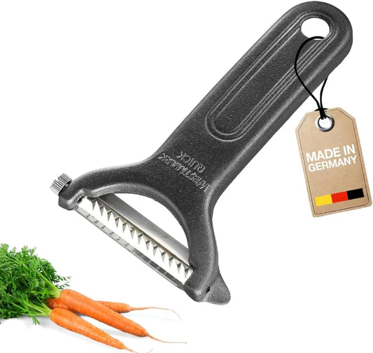 Julienne Slicer, Vegetable Peeler "Black Edition" - Quick and Easy Peeling, Quick Special - Coarse Serrated Stainless Steel Blade, Aluminium, Colour: Anthracite