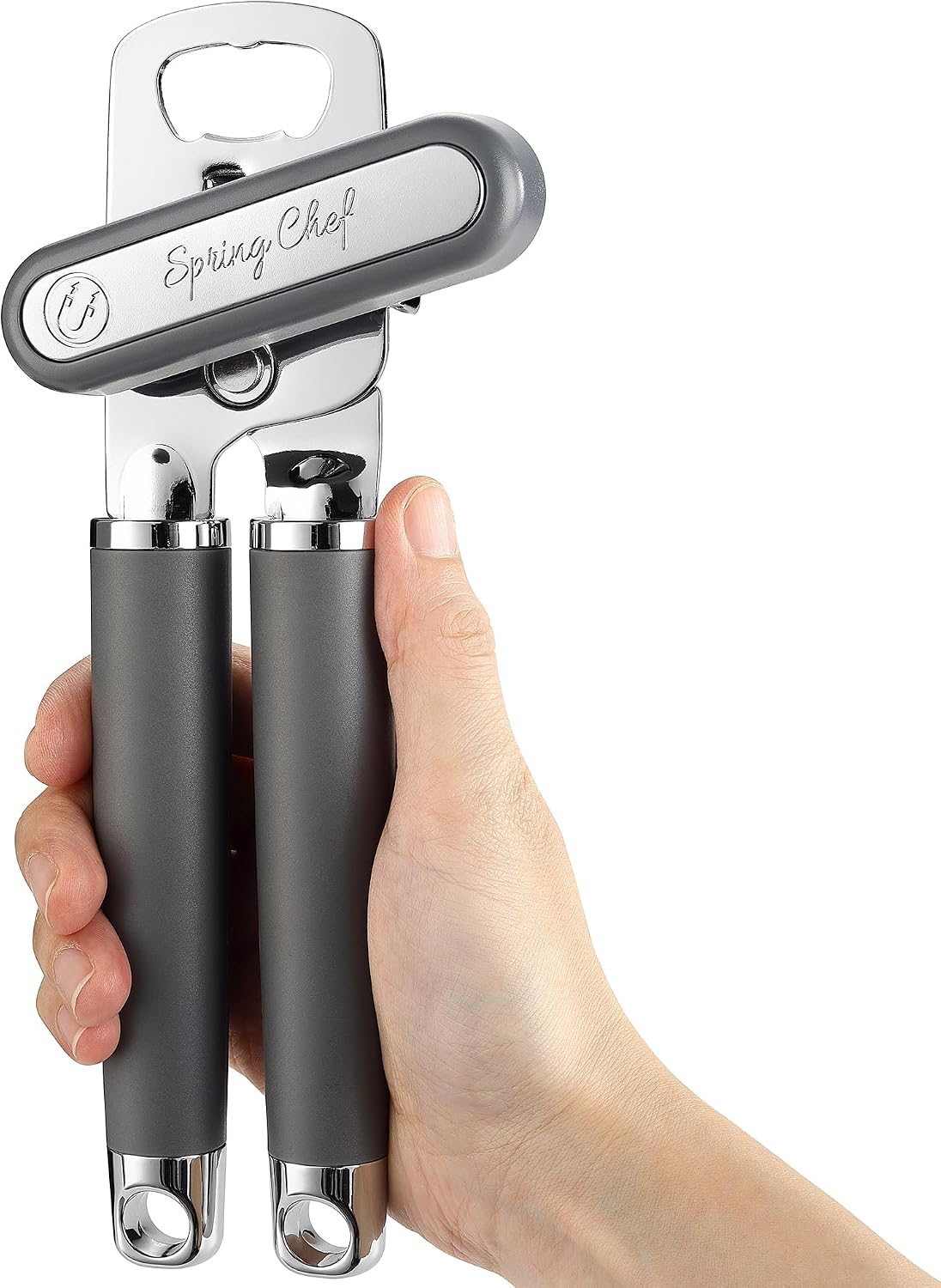 Stainless Steel Manual Can Opener with Soft Grip Handles, Black