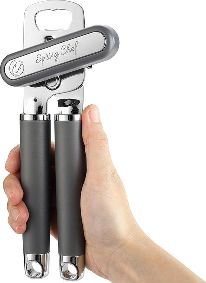 Stainless Steel Manual Can Opener with Soft Grip Handles, Black