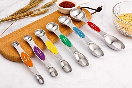 Magnetic Measuring Spoons Set Stainless Steel Dual Sided Measuring Spoons