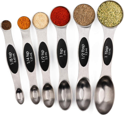 Magnetic Measuring Spoons Set Stainless Steel Dual Sided Measuring Spoons
