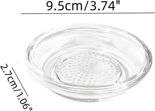 2Pcs Glass Ginger Grater Circular Garlic Grinder Plate for Kitchen Vegetables Gadget Ginger Garlic Spices (3.74"x1.06")