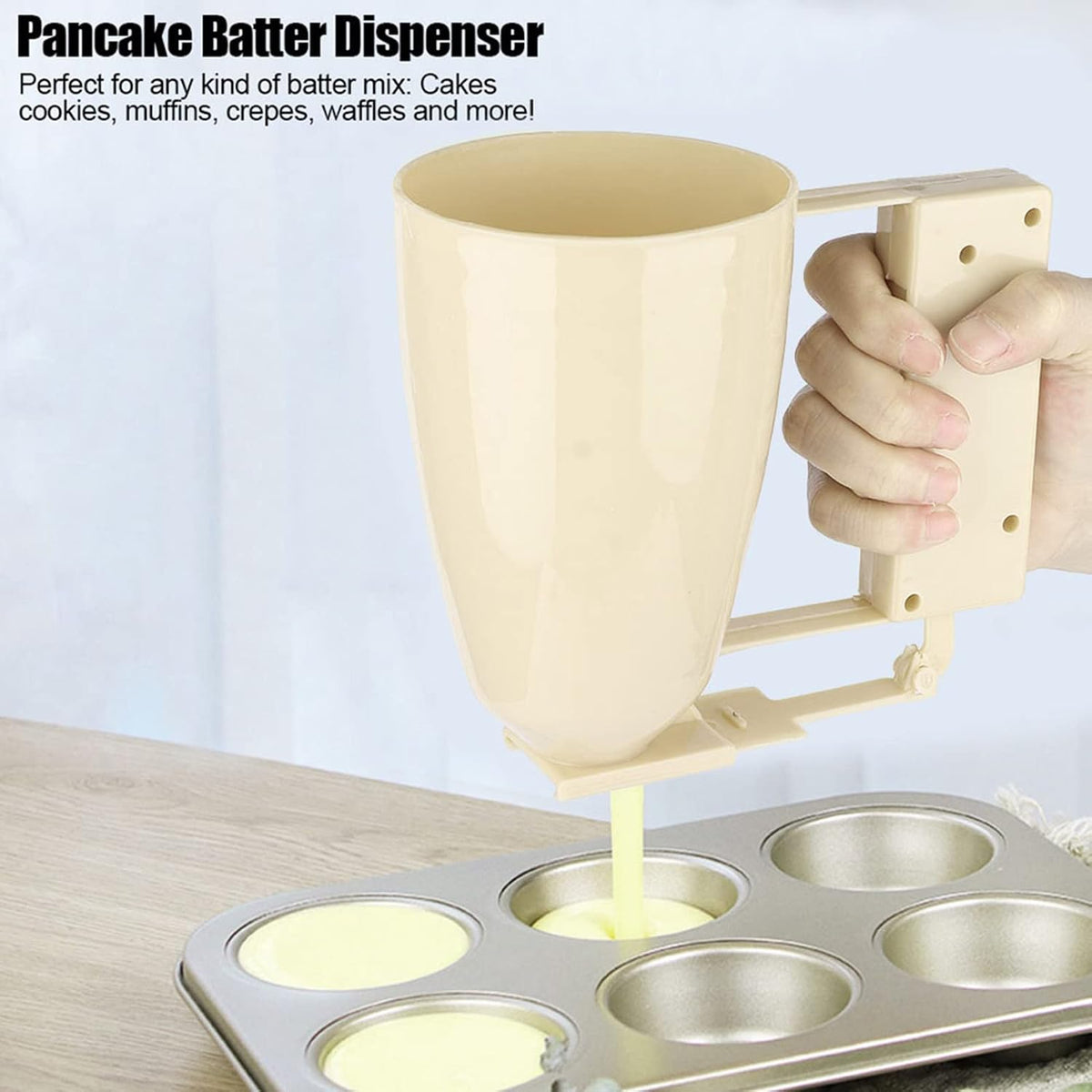 Pancake Batter Dispenser, Pancake Maker Kitchen Must Have Tool Easy Pour Baking Supplies for Cupcake, Waffle, Muffin Mix, Cake