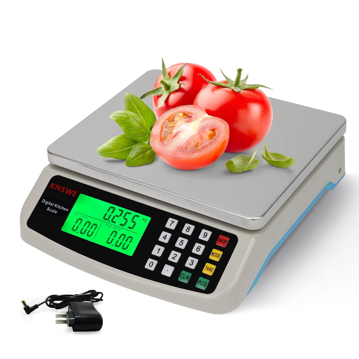 Large Kitchen Scale Black 40KG/88LB Commercial Food Scales Digital Weight for Cooking Meat Baking Bread Price Computing 304 Stainless Steel with Parts Counting Deli Stores Tare Function