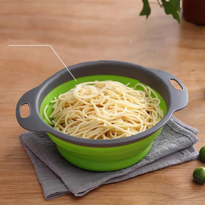Collapsible Colander Set of 2 Round - Silicone Kitchen Strainer Set