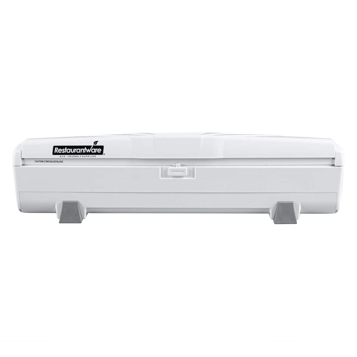 Chef 101 Food Wrap Dispenser with Cutter, 1 Refillable Cling Wrap Dispenser - Fits 12” to 18” x 1000’ Rolls, Press Down and Cut, White Plastic Aluminum Foil, Sharp Blade