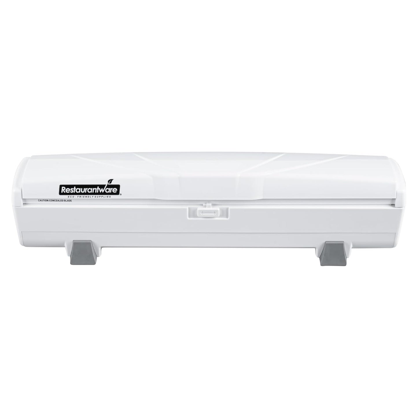 Chef 101 Food Wrap Dispenser with Cutter, 1 Refillable Cling Wrap Dispenser - Fits 12” to 18” x 1000’ Rolls, Press Down and Cut, White Plastic Aluminum Foil, Sharp Blade