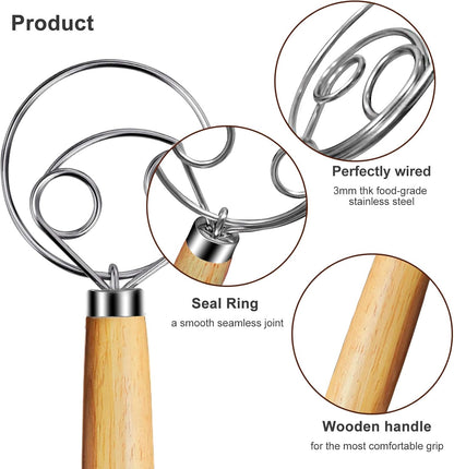 3 Pcs Bread Lame Baking Tools, Premium Dough Scoring Knife, Stainless Steel Sourdough Slashing Tool (2 Pastry Whisks and 1 Bread Lame)