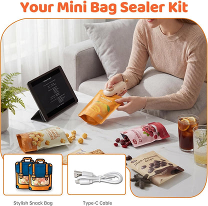 Mini Rechargeable Bag Sealer with Magnet,Heat Sealers for Chip Snack