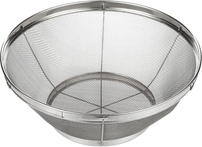 Stainless Steel Fine Mesh Strainer - Durable Rust-Resistant Mesh Colander - Ergonomic Handle Rice Colander - Ultra-Fine Flour Sifter - Dishwasher Safe with Stable Design - 11 in x 4 in, Silver