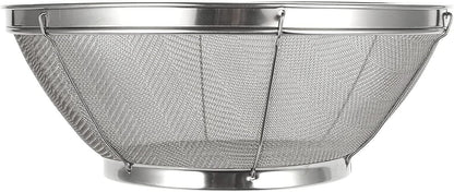 Stainless Steel Fine Mesh Strainer - Durable Rust-Resistant Mesh Colander - Ergonomic Handle Rice Colander - Ultra-Fine Flour Sifter - Dishwasher Safe with Stable Design - 11 in x 4 in, Silver