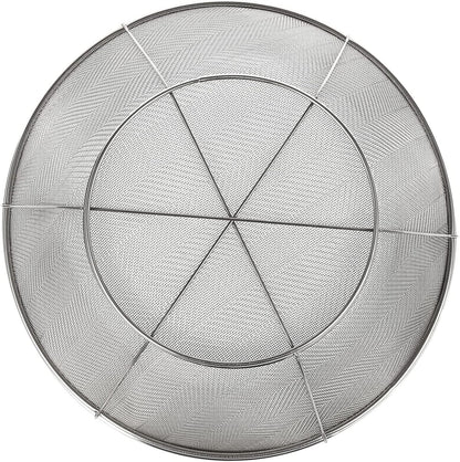 Stainless Steel Fine Mesh Strainer - Durable Rust-Resistant Mesh Colander - Ergonomic Handle Rice Colander - Ultra-Fine Flour Sifter - Dishwasher Safe with Stable Design - 11 in x 4 in, Silver