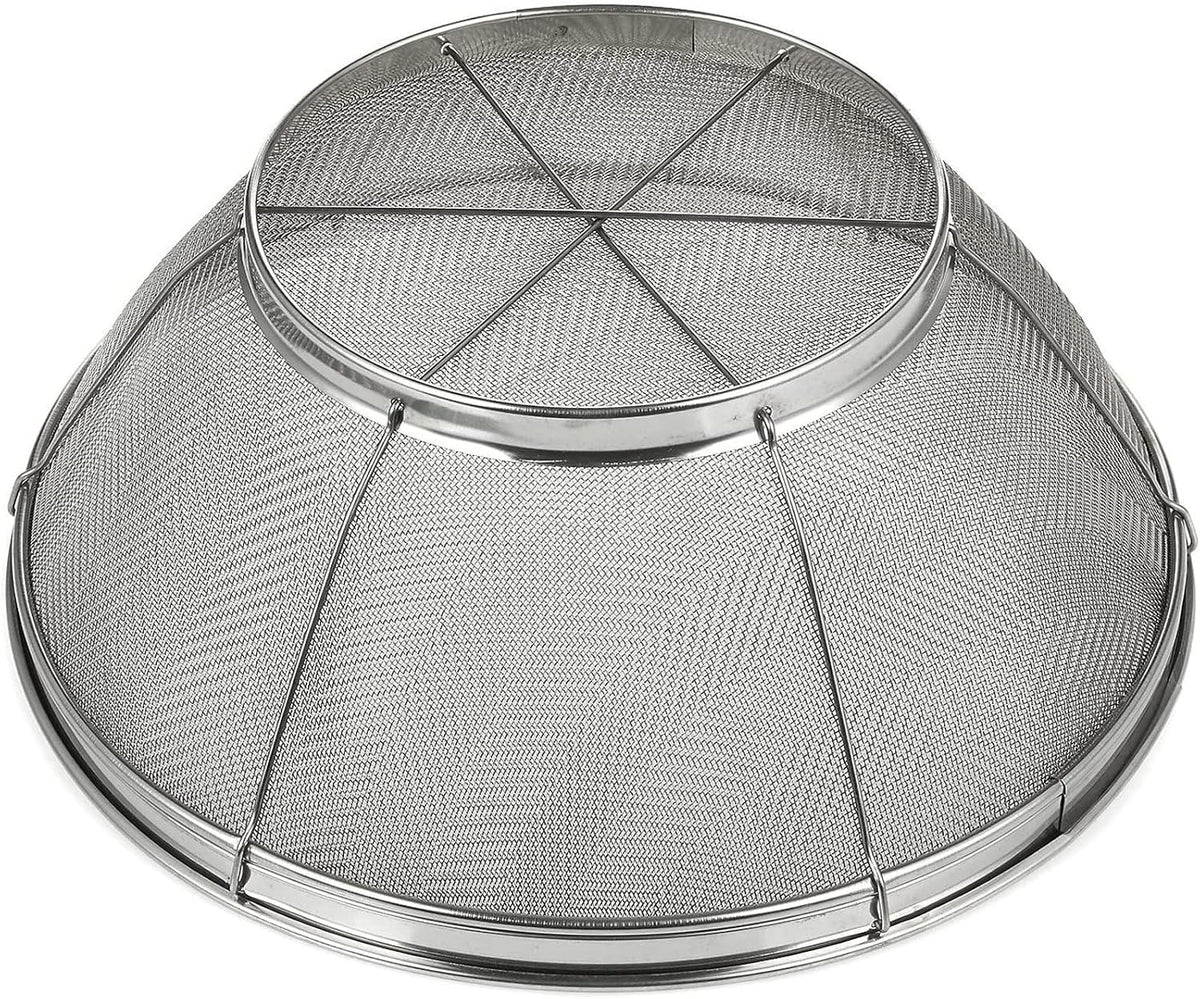 Stainless Steel Fine Mesh Strainer - Durable Rust-Resistant Mesh Colander - Ergonomic Handle Rice Colander - Ultra-Fine Flour Sifter - Dishwasher Safe with Stable Design - 11 in x 4 in, Silver
