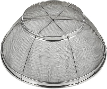 Stainless Steel Fine Mesh Strainer - Durable Rust-Resistant Mesh Colander - Ergonomic Handle Rice Colander - Ultra-Fine Flour Sifter - Dishwasher Safe with Stable Design - 11 in x 4 in, Silver