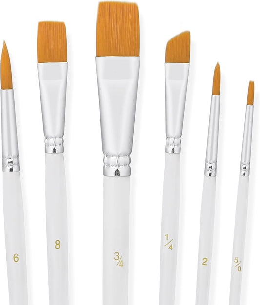 Cake Painting Brushes Set 6 Pcs Cake Decorating Brushes Food Safe Paint Brushes Tools Soft Cookie Painting Brushes for Cookie Cake Decoration