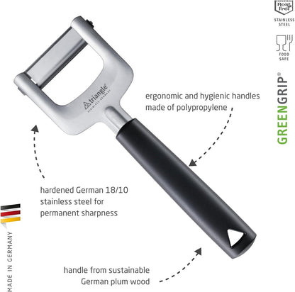 Julienne Cutter - Ultra-Sharp Stainless Steel - Cuts Firm Vegetables for Veggie Noodles, Salads & More - GreenGrip Handle - Dishwasher Safe