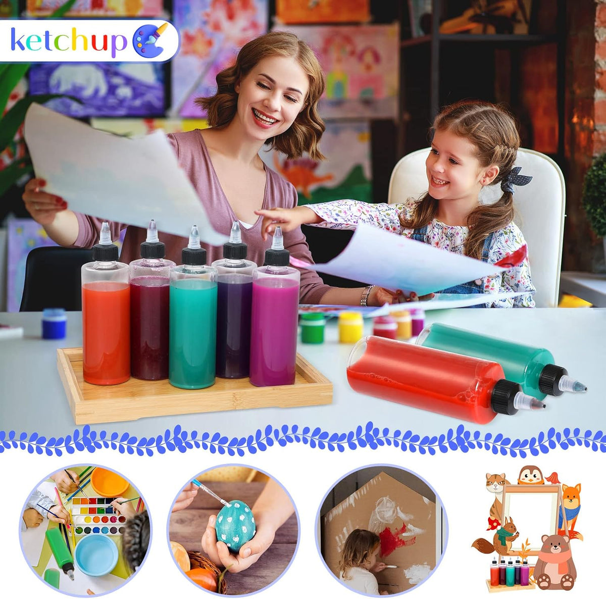 22Pack 8oz Plastic Squeezing Bottles, Clear Oil Dispenser Dropper Bottle Applicator with Twist Top Cap and Leak-Proof Inner Gasket for Crafts, Art, Glue, Paint and More (8 OZ)
