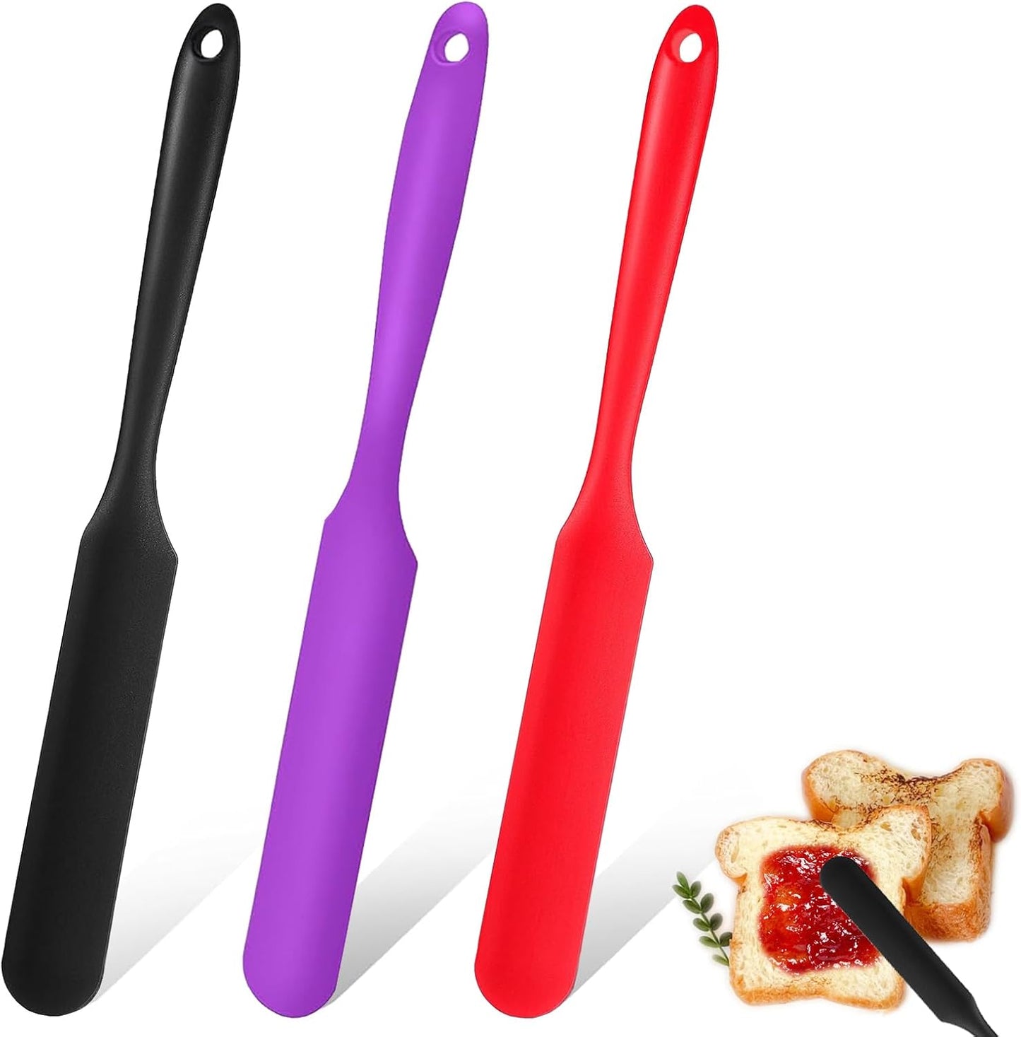 4Pcs Jar Spatula Silicone Long Scraper, Food-grade Cream Spatulas, Heat-Resistant Jam Spreader for Scraping Kitchen Baking Mixing Cake Butter