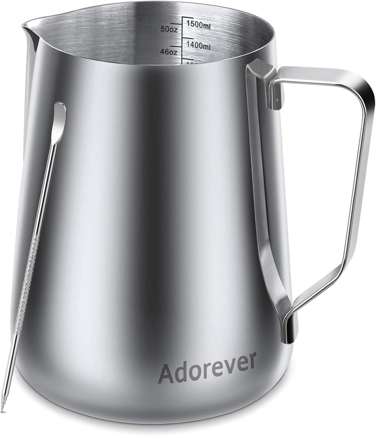 Milk Frothing Pitcher, 8.5oz/12oz/20oz/32oz/50oz/66oz Milk Frother Cup Stainless Steel, Espresso Accessories, Milk Steaming Pitchers Coffee Cappuccino Latte Art Barista Milk Jug Cup with Art Pen,12oz