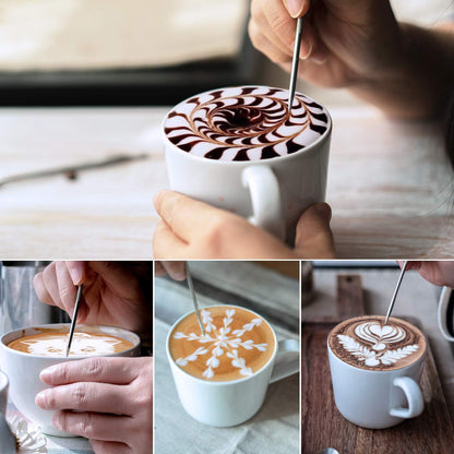 Milk Frothing Pitcher, 8.5oz/12oz/20oz/32oz/50oz/66oz Milk Frother Cup Stainless Steel, Espresso Accessories, Milk Steaming Pitchers Coffee Cappuccino Latte Art Barista Milk Jug Cup with Art Pen,12oz