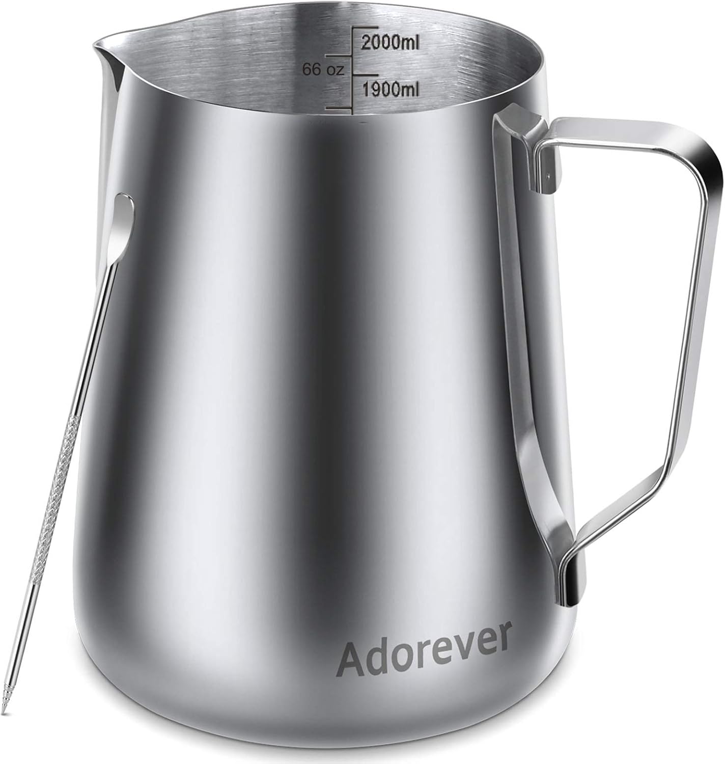 Milk Frothing Pitcher, 8.5oz/12oz/20oz/32oz/50oz/66oz Milk Frother Cup Stainless Steel, Espresso Accessories, Milk Steaming Pitchers Coffee Cappuccino Latte Art Barista Milk Jug Cup with Art Pen,12oz