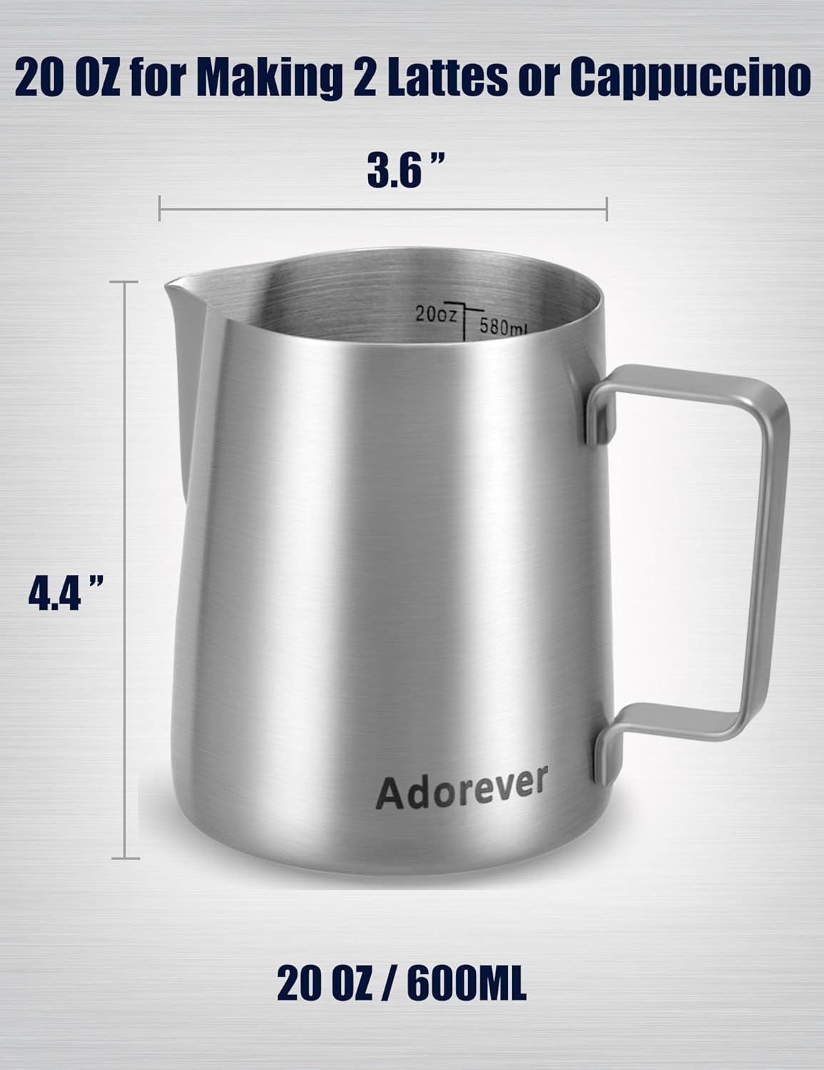 Milk Frothing Pitcher, 8.5oz/12oz/20oz/32oz/50oz/66oz Milk Frother Cup Stainless Steel, Espresso Accessories, Milk Steaming Pitchers Coffee Cappuccino Latte Art Barista Milk Jug Cup with Art Pen,12oz