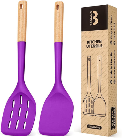 Silicone Spatula, Non Stick Turner for Cooking, Food Grade, Khaki