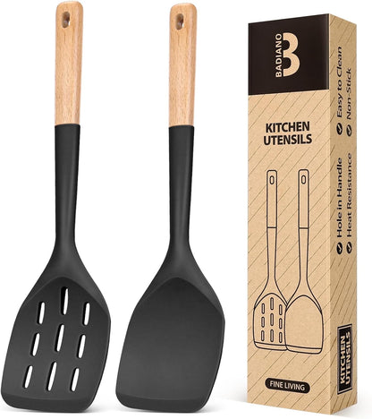 Silicone Spatula, Non Stick Turner for Cooking, Food Grade, Khaki
