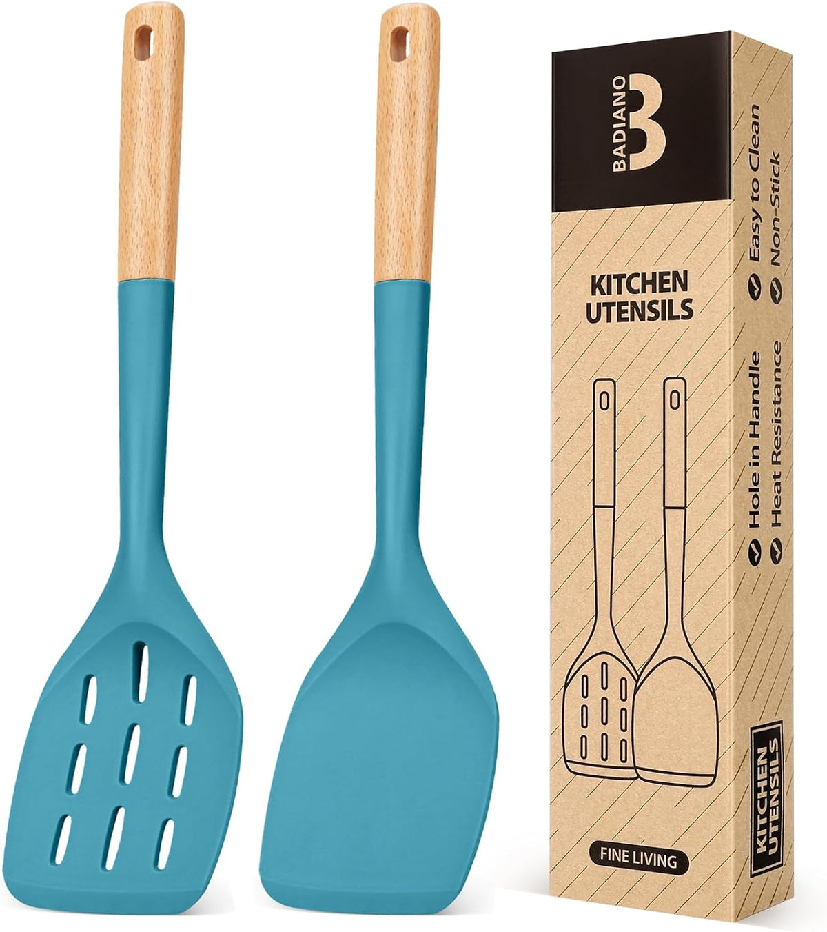 Silicone Spatula, Non Stick Turner for Cooking, Food Grade, Khaki