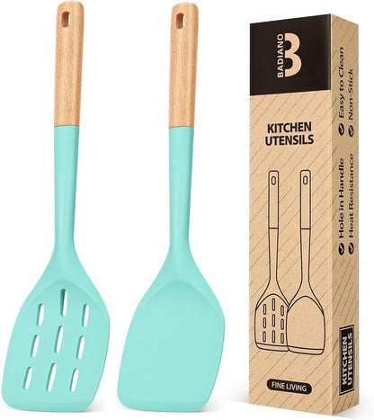 Silicone Spatula, Non Stick Turner for Cooking, Food Grade, Khaki