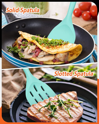 Silicone Spatula, Non Stick Turner for Cooking, Food Grade, Khaki