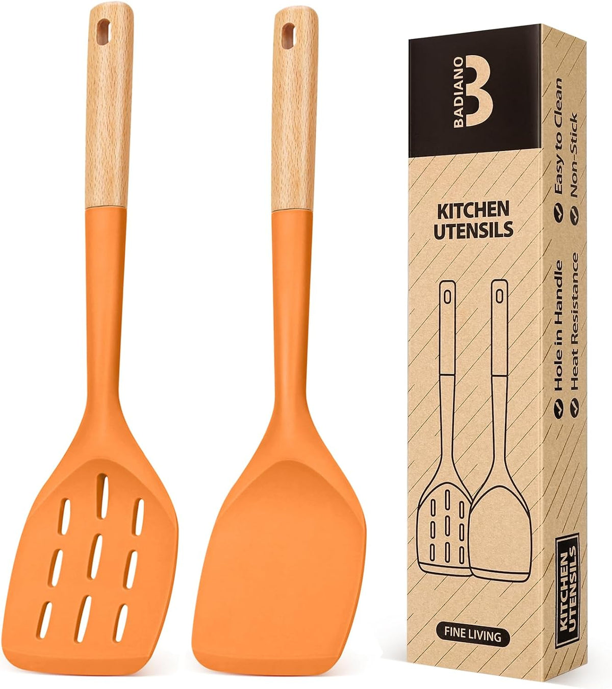 Silicone Spatula, Non Stick Turner for Cooking, Food Grade, Khaki