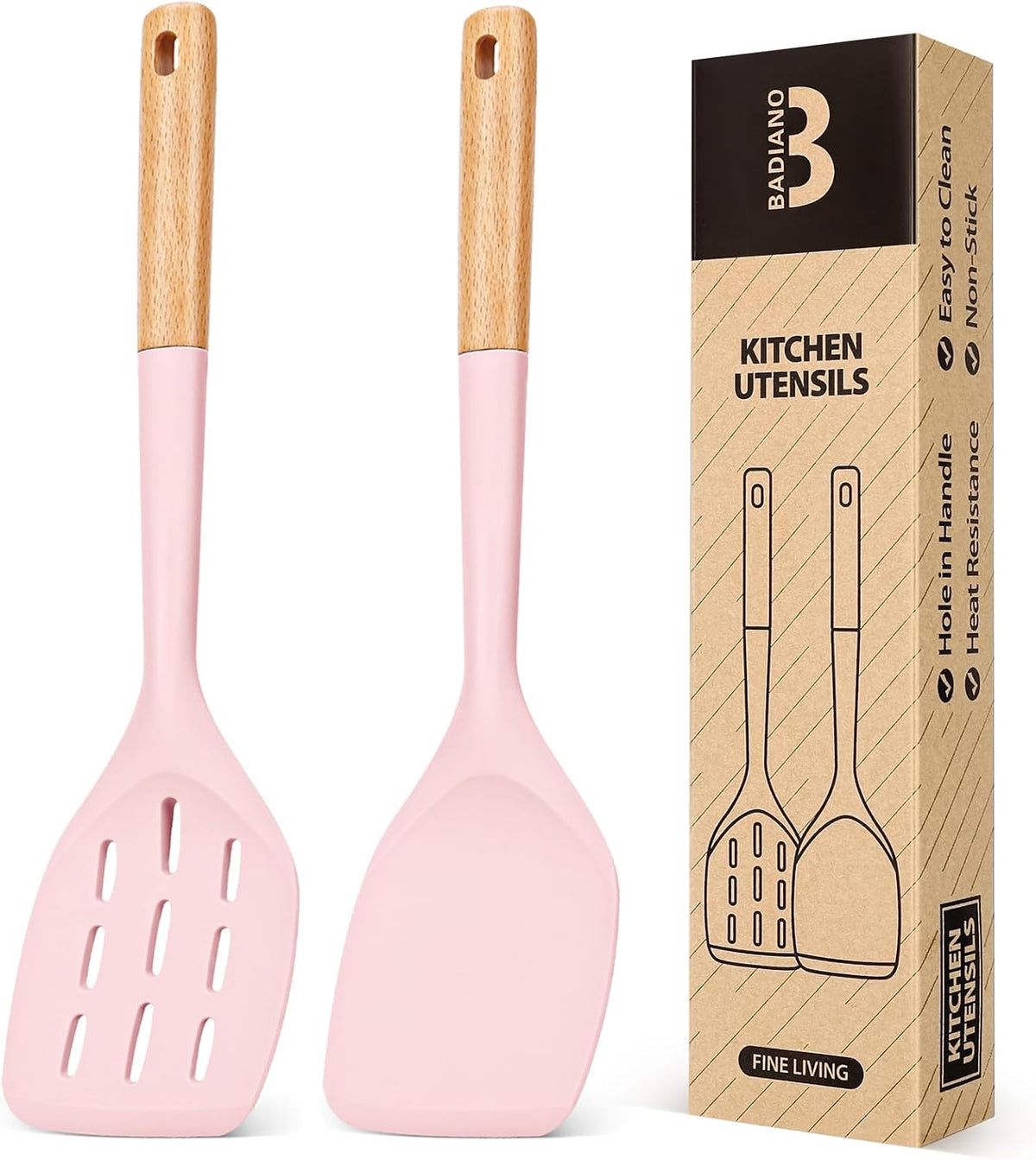 Silicone Spatula, Non Stick Turner for Cooking, Food Grade, Khaki