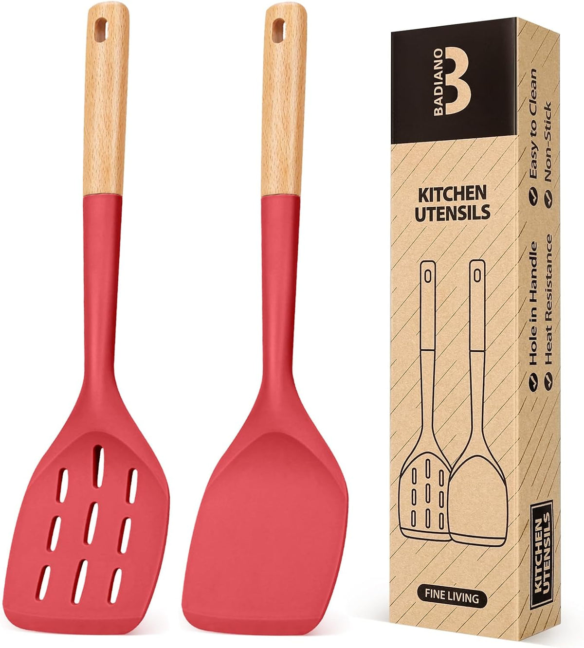 Silicone Spatula, Non Stick Turner for Cooking, Food Grade, Khaki