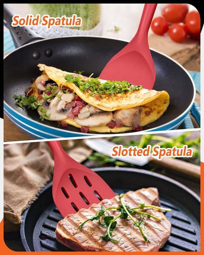 Silicone Spatula, Non Stick Turner for Cooking, Food Grade, Khaki