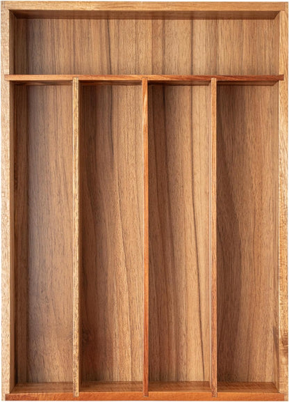 Silverware Organizer Kitchen Drawer Organizer Utensil Organizer Bamboo Silverware Holder Cutlery Organizer in Drawer Flatware Organizer Tray(5 slots, Natural