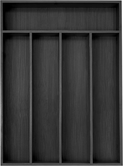 Silverware Organizer Kitchen Drawer Organizer Utensil Organizer Bamboo Silverware Holder Cutlery Organizer in Drawer Flatware Organizer Tray(5 slots, Natural