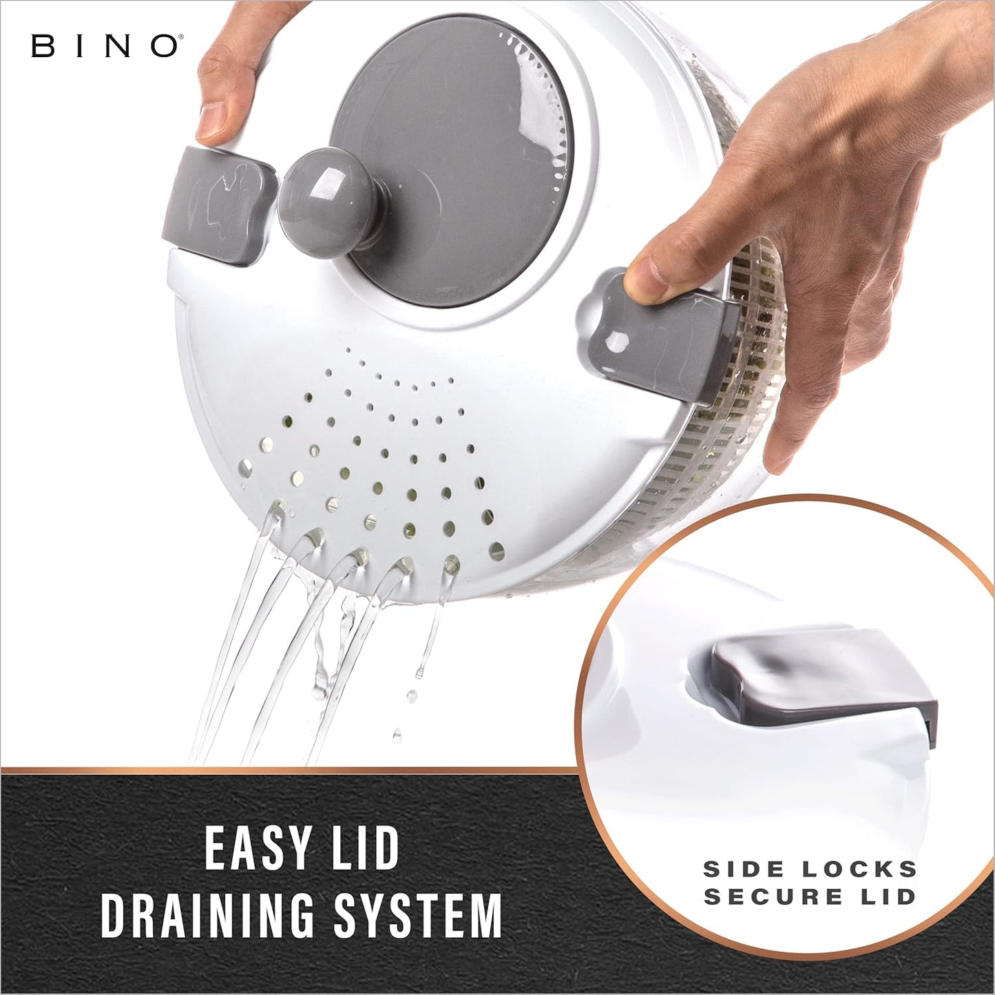 Salad Spinner - 4.2 Qt | Large Manual Lettuce Spinner with Secure Lid Lock & Built-in Draining System | Salad Spinner with Salad Bowl | Fruit & Vegetable Basket Colander | Kitchen Gadgets