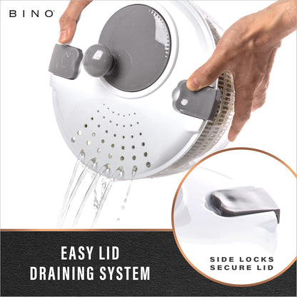 Salad Spinner - 4.2 Qt | Large Manual Lettuce Spinner with Secure Lid Lock & Built-in Draining System | Salad Spinner with Salad Bowl | Fruit & Vegetable Basket Colander | Kitchen Gadgets