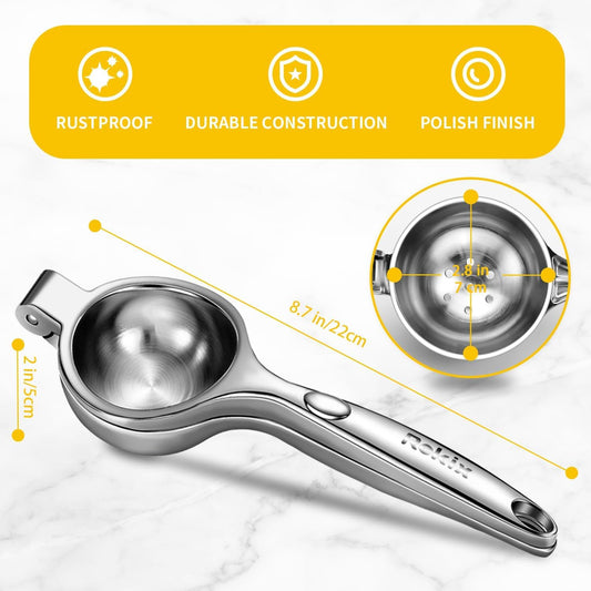 Lemon Squeezer, Max Extraction Hand Press Lemon Juicer, Heavy Duty Manual Orange Juicer, Sturdy Metal Lime Squeezer, Durable Handheld Citrus Fruit Squeezer for Kitchen Bar, Exprimidor De Limones