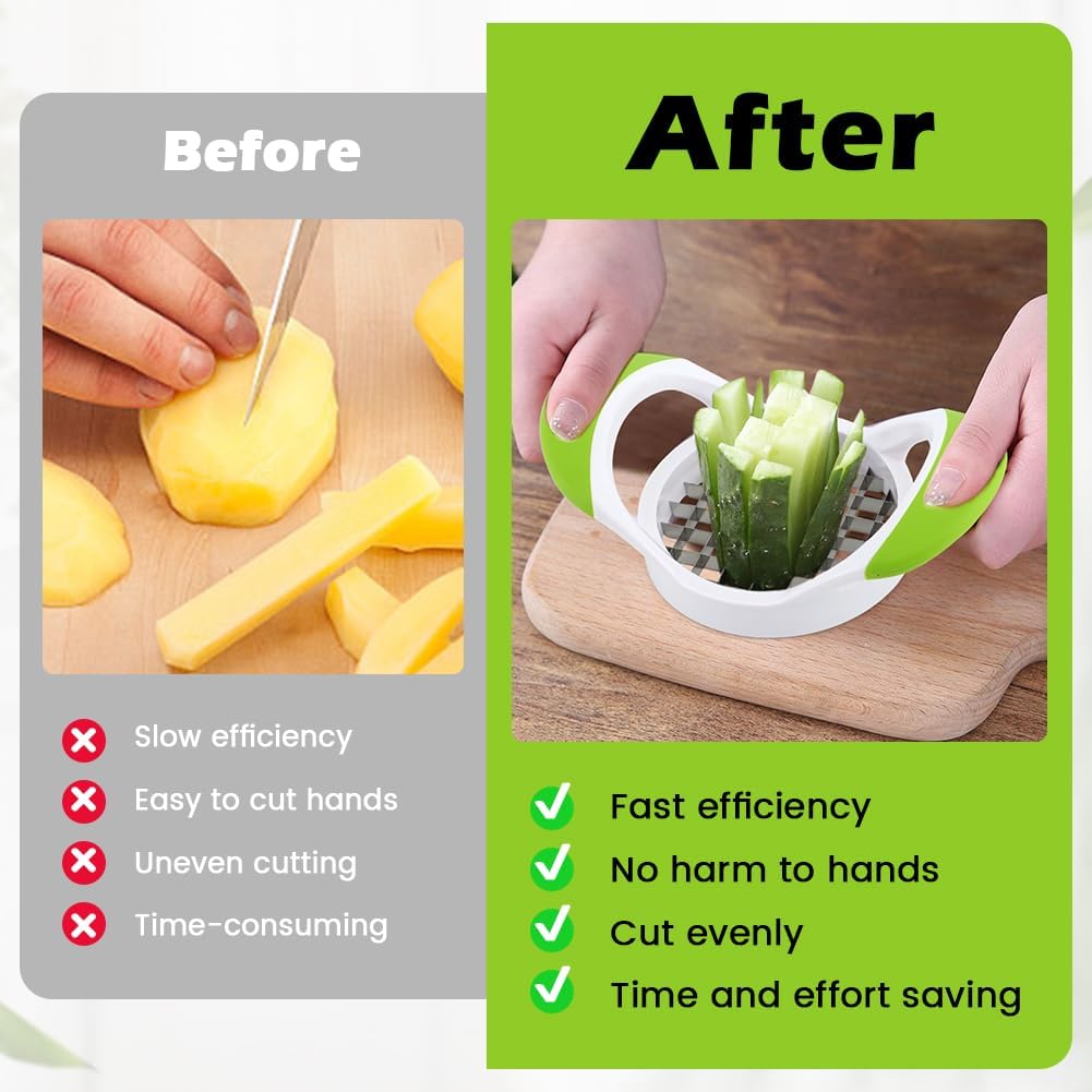 Mellisore French Fry Cutter for Potato Stainless Steel French Fry Slicer