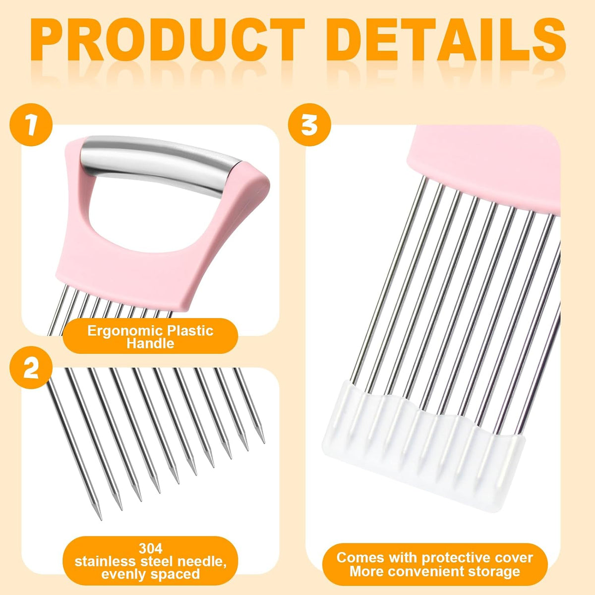 Stainless Steel Onion Holder for Slicing,Onion Slicer Holder,Kitchen Gadget