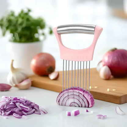 Stainless Steel Onion Holder for Slicing,Onion Slicer Holder,Kitchen Gadget